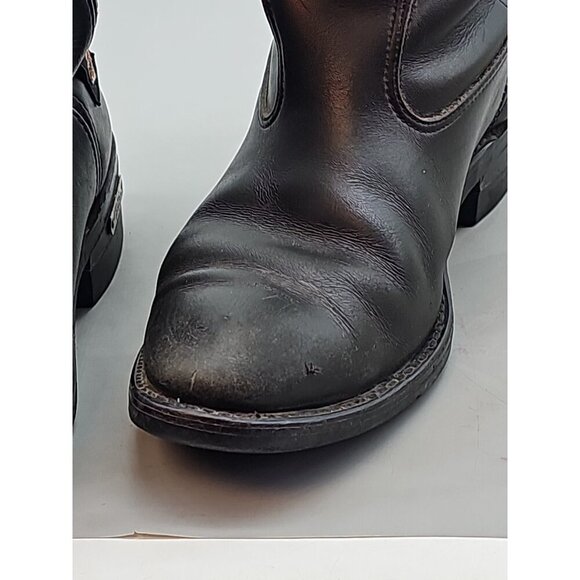 Harley Davidson Eagle Black‎ Leather Cowboy Boots Mens Made in USA Vintage 9 W main image 11